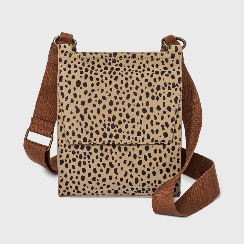 Leopard print crossbody bag
